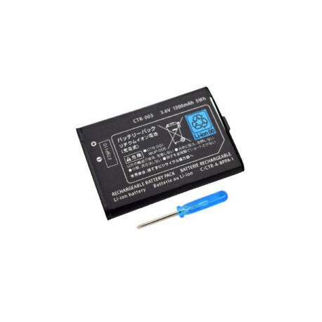 Kit Batería 3.7 Volts 1300 mAh para Consola Nintendo 3DS/2DS +