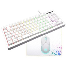 Kit Teclado Mouse y Tapete Gamer CM310 Blanco Marvo